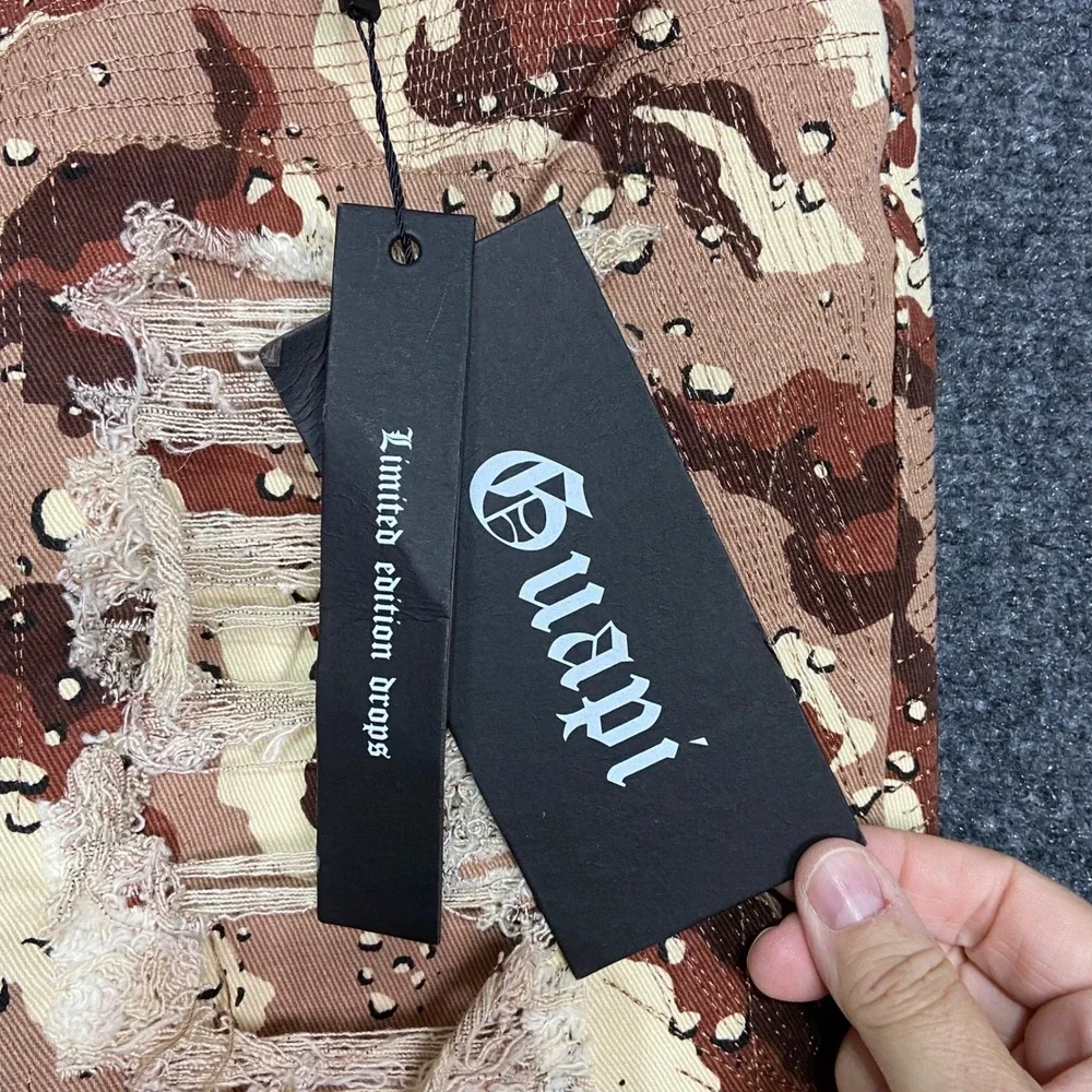 Guapi Limited Edition Drops Men's 38 Red Camo Distressed‎ Skinny Fit Jeans Urban